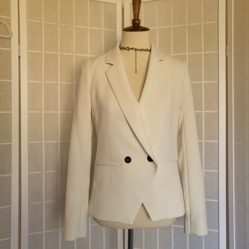 Vintage White Double Breasted Blazer